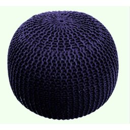 Puff Tricô 36 x 36 x 46cm Azul Petróleo Niazitex - 1