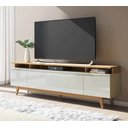 Ver imagem 1 de Rack para Tvs até 75 Polegadas 3 Portas Flynt St 185cm Off White Fosco com Canella