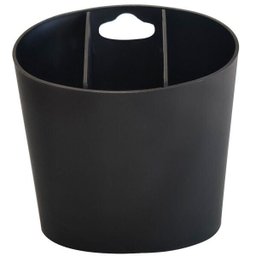 Organizador Dispenser Escorredor Preto Porta Talheres de Plástico Oval Para Pia Coza - 1