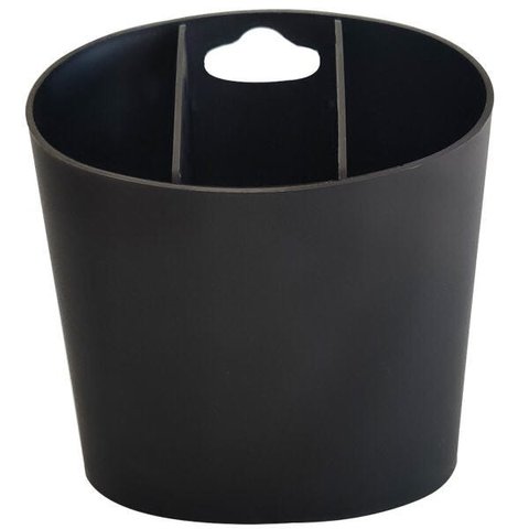 Organizador Dispenser Escorredor Preto Porta Talheres de Plástico Oval Para Pia Coza