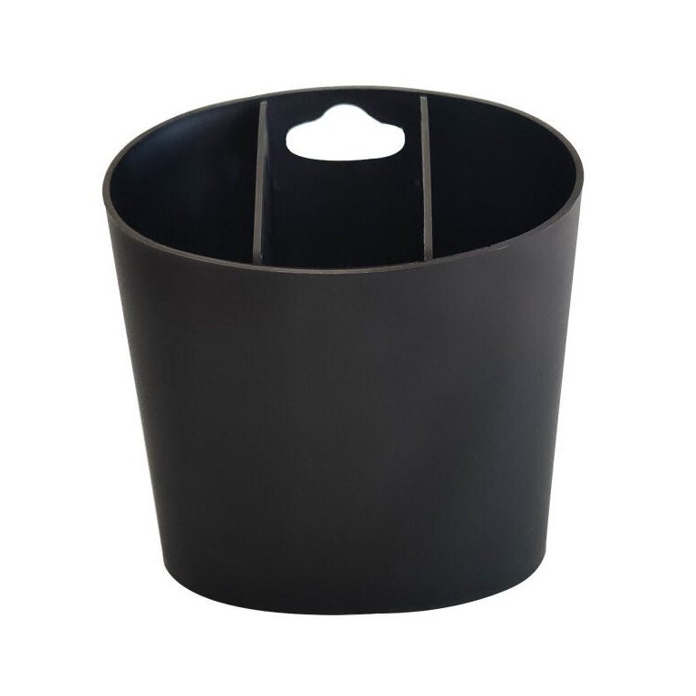 Organizador Dispenser Escorredor Preto Porta Talheres de Plástico Oval Para Pia Coza