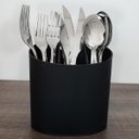 Ver imagem 2 de Organizador Dispenser Escorredor Preto Porta Talheres de Plástico Oval Para Pia Coza