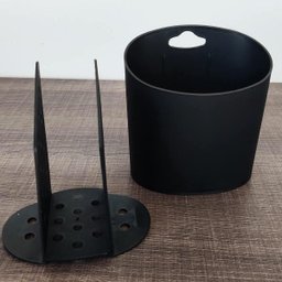 Organizador Dispenser Escorredor Preto Porta Talheres de Plástico Oval Para Pia Coza - 4