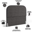 Ver imagem 3 de Cabeceira Cama Box Casal 140cm Orgânica Lanna W01 Linho Cinza Escuro - Lyam Decor