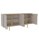 Ver imagem 4 de Buffet para Sala de Jantar 4 Portas Otto Espresso Móveis Bege/Dunas/Dourado