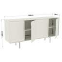 Ver imagem 3 de Buffet para Sala de Jantar 4 Portas Otto Espresso Móveis Bege/Dunas/Dourado