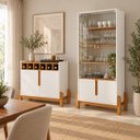 Ver imagem 1 de Conjunto Bar + Cristaleira Lizz Branco Casa D