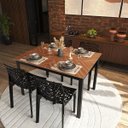 Ver imagem 4 de Conjunto Mesa de Jantar Retangular Industrial Taurus com 4 Cadeiras Gruvyer para Cozinha, Sala de Ja