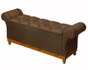 Ver imagem 5 de Recamier Baú Decorativo Atenas 1,50m Premium Sofá para Cama Casal Estilo Estofado Cor Marrom