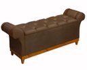 Ver imagem 1 de Recamier Baú Decorativo Atenas 1,50m Premium Sofá para Cama Casal Estilo Estofado Cor Marrom