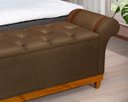 Ver imagem 3 de Recamier Baú Decorativo Atenas 1,50m Premium Sofá para Cama Casal Estilo Estofado Cor Marrom