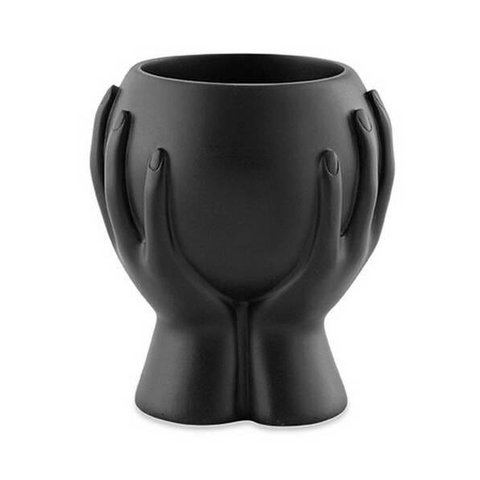 Cachepot Preto em Poliresina 12776 Mart
