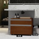 Ver imagem 2 de Gabinete para Banheiro com Rodízio 60cm 2 Gavetas Safira Inferior