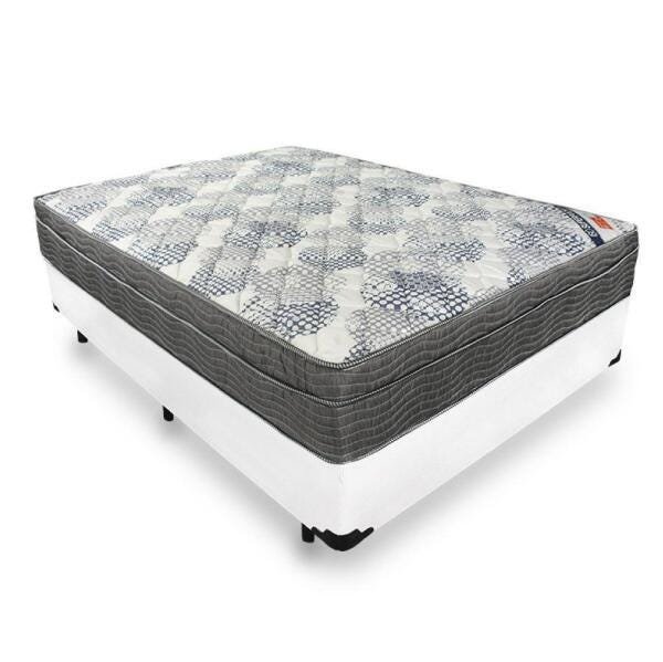 Cama Box Casal + Colchão de Molas Ensacadas - Ortobom - Iso Superpocket 138cm - Branco - 1