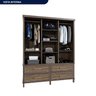Guarda-roupa Casal com Espelho 3 Portas de Correr e 4 Gavetas Atenas - 5
