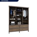 Ver imagem 5 de Guarda-roupa Casal com Espelho 3 Portas de Correr e 4 Gavetas Atenas