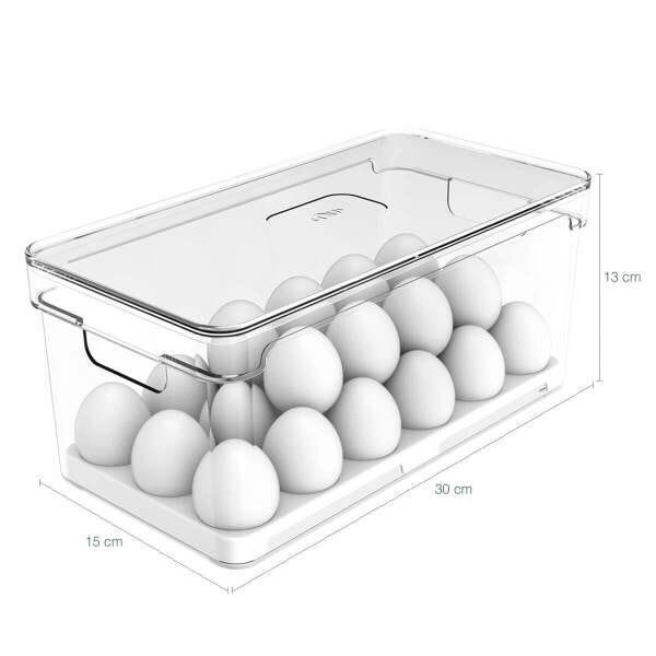 Kit 2 Organizadores De Ovos Clear Fresh Porta Ovos Empilhável Organizador De Geladeira 36 Ovos OU - 3