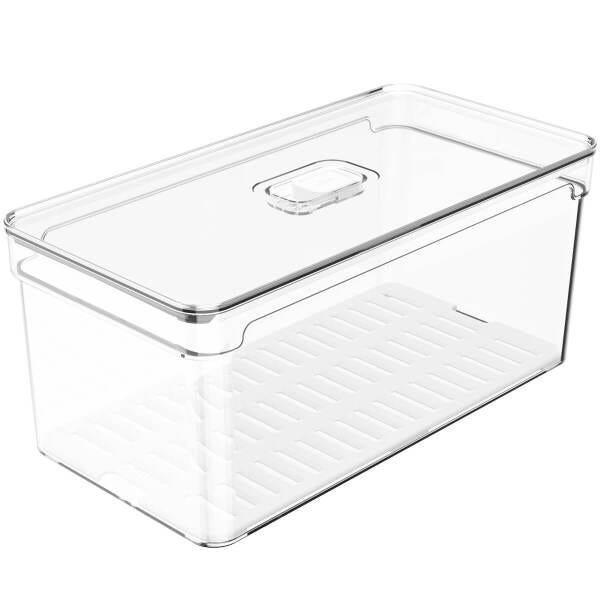 Organizador De Geladeira Porta Frutas Legumes Vegetais 5L Com Respiradouro Clear Fresh OU