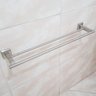 Suporte Porta Toalhas De Banho Duplo 60cm Toalheiro De Parede Aço Inox Eco Metais - 2