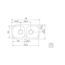 Ver imagem 2 de Cuba De Embutir Tramontina Isis 2C 34 Bl Perfecta Polido 78X