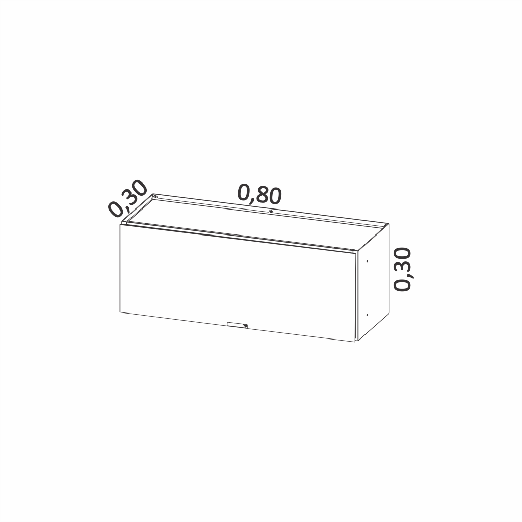 Armário Aéreo Cozinha em Aço Quadria 1 Porta Basculante 80cm - Metalli Móveis Grafite Londrino Metál - 4