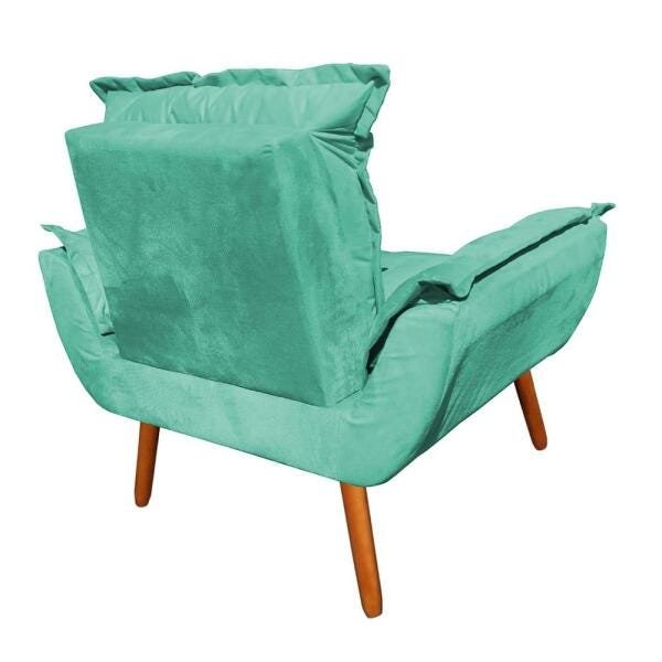 Poltrona Cadeira Decoração Opala Azul Turquesa Rr Decor - 3