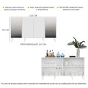Ver imagem 4 de Aparador Buffet 4 Portas com Espelho Retrô Vegas Multimóveis V3562 Branco