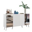 Ver imagem 7 de Aparador Buffet 4 Portas com Espelho Retrô Vegas Multimóveis V3562 Branco
