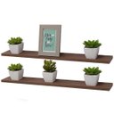 Ver imagem 2 de Kit 2 Prateleiras 70 x 20cm Nogal Suporte Invisível