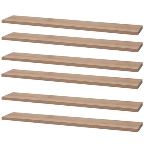 Kit 6 Prateleiras 70 x 20cm Carvalho Suporte Invisível