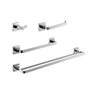 Kit De Acessório Quadrado Em Latão Cromado Para Banheiro 4 Peças HB-AK001 Harmony Kit De Acessório Q - 1
