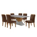 Ver imagem 2 de Mesa para Sala de Jantar Aster 180cm Mdf Canto Copo com Vidro e 6 Cadeiras Melissa