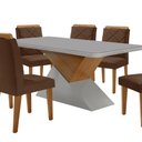 Ver imagem 7 de Mesa para Sala de Jantar Aster 180cm Mdf Canto Copo com Vidro e 6 Cadeiras Melissa