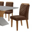 Ver mais imagens de Mesa para Sala de Jantar Aster 180cm Mdf Canto Copo com Vidro e 6 Cadeiras Melissa