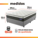Ver imagem 4 de Cama Box Colchão Casal Molas Ensacadas Euro In Atlantic 138x188x66cm