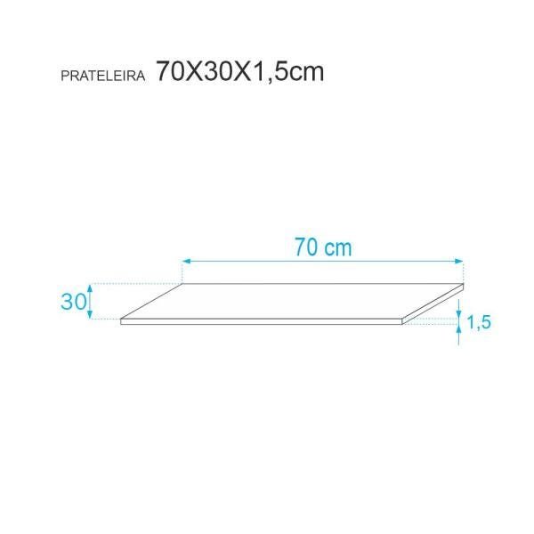 Kit 2 Prateleiras 70 x 30cm Preta Com Mão Francesa - 3