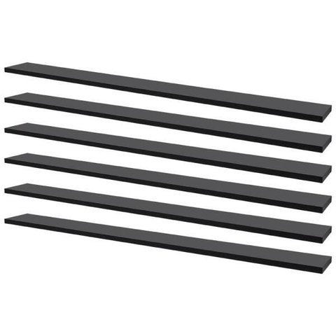 Kit 6 Prateleiras 80 x 10cm Preta Suporte Invisível