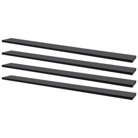 Kit 4 Prateleiras 80 x 10cm Preta Suporte Invisível