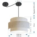 Ver imagem 2 de Lustre Sala de Jantar com Desvio Vivare Md-4400 Cúpula em Tecido 55cm Linho Bege 127/220v