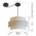Ver imagem 7 de Lustre Sala de Jantar com Desvio Vivare Md-4400 Cúpula em Tecido 55cm Linho Bege 127/220v