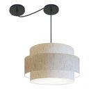 Ver imagem 6 de Lustre Sala de Jantar com Desvio Vivare Md-4400 Cúpula em Tecido 55cm Linho Bege 127/220v