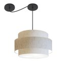 Ver imagem 1 de Lustre Sala de Jantar com Desvio Vivare Md-4400 Cúpula em Tecido 55cm Linho Bege 127/220v