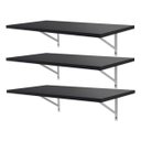 Ver imagem 1 de Kit 3 Prateleiras 90 x 30cm Preta Com Mão Francesa