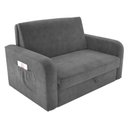 Ver imagem 4 de Sofá Cama com Baú 2 Lugares Harry Veludo Cinza