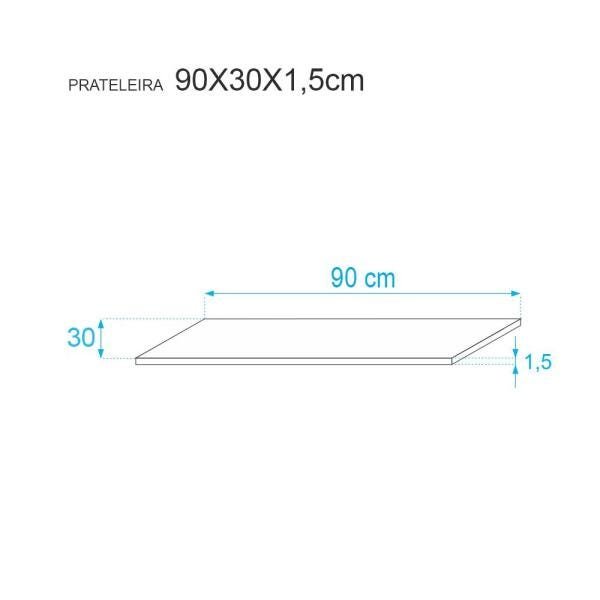 Kit 3 Prateleiras 90 x 30cm Branca Com Mão Francesa - 3