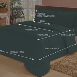 Jogo de Cama Casal com Edredom Lençol Fronha Função Cobre Leito e Cobertor - 4