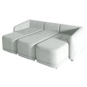 Ver imagem 2 de Sofá Cama Modulado Retrátil e Reclinável Decorativo Varsóvia 246cm Veludo Cinza G33 - Gran Belo