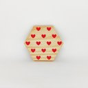 Ver imagem 1 de Tábua mini hexágono Corações Vermelho