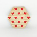 Ver imagem 2 de Tábua mini hexágono Corações Vermelho