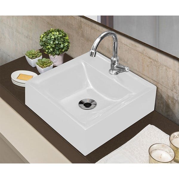 Kit Cuba Quadrada T.CA04L Sifão Engate e Valvula ABS - 1